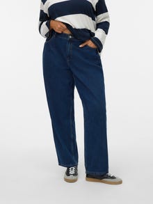 Vero Moda VMCESTELLE Visok uspon Bačva stane Traperice -Dark Blue Denim - 10339303
