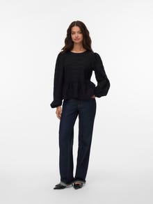 Vero Moda Tavapärane lõige Ümmargune kaelus Top -Black - 10339902