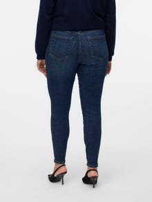 Vero Moda VMCFLASH Mid Rise Skinny Fit Jeans -Dark Blue Denim - 10339977