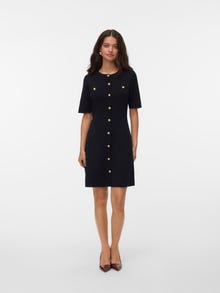 Vero Moda Tihedalt liibuv lõige Ümmargune kaelus Lühike kleit -Black - 10340470