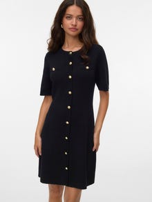 Vero Moda Tihedalt liibuv lõige Ümmargune kaelus Lühike kleit -Black - 10340470