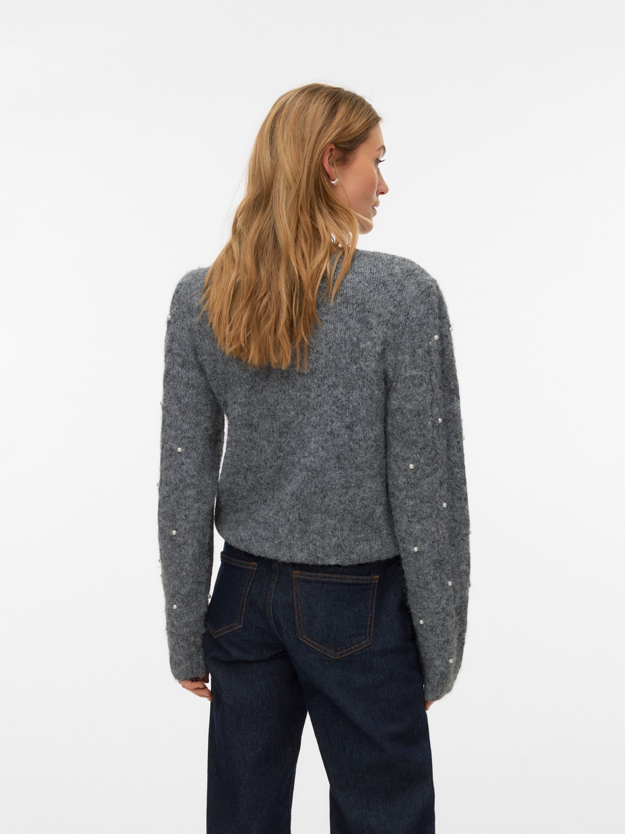 VERO MODA Maglione Ai Ferri Da Donna VMNOVAH, Girocollo, Maniche Lunghe, Dettaglio Coste
