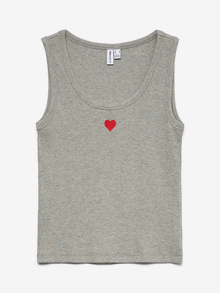 Vero Moda SNHEART Tank-Top -Light Grey Melange - 10340804