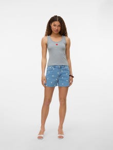 Vero Moda SNHEART Tank-Top -Light Grey Melange - 10340804