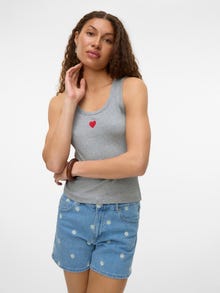 Vero Moda SNHEART Tank-Top -Light Grey Melange - 10340804