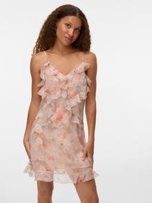 Vero Moda Tavapärane lõige U-kaelus Lühike kleit -Primrose Pink - 10341215