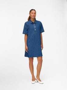 Vero Moda VMOCINA Obleka srednje dolžine -Medium Blue Denim - 10341239