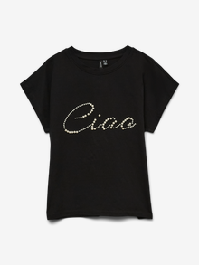 Vero Moda Tavapärane lõige Ümmargune kaelus T-särk -Black - 10341269