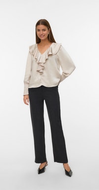 Vero Moda Vmzamira Mr Slim Straight Pant Ga Noos Broek dames, Zwart, M / 32L Vero Moda Vmzamira Mr Slim Straight Pant Ga Noos Broek dames, Zwart, M / 32L