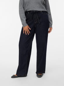Vero Moda VMCTESSA High rise Wide Leg Fit Jeans -Dark Blue Denim - 10341456