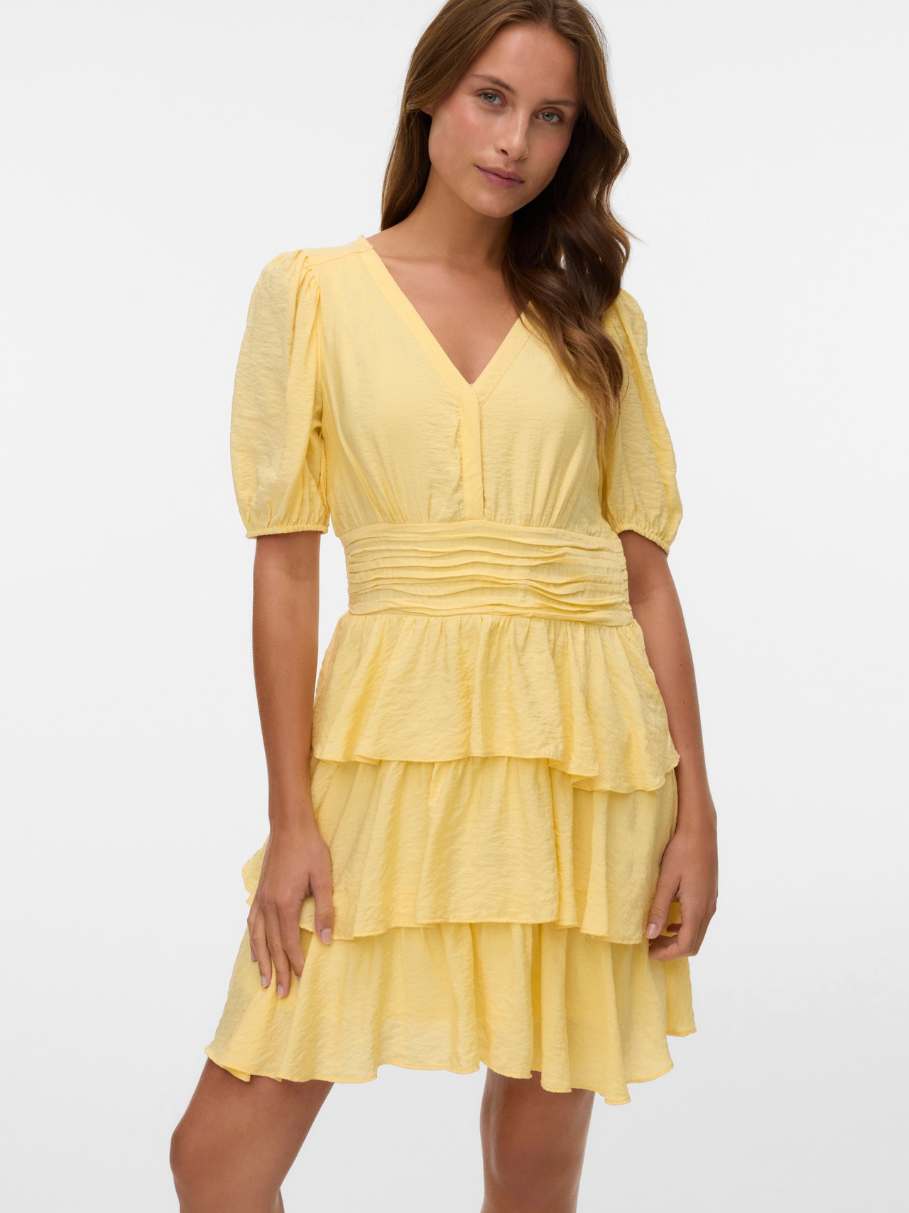 VMLISE Kort Kjole Medium Gul Vero Moda vmlise-kort-kjole-medium-gul-vero-moda