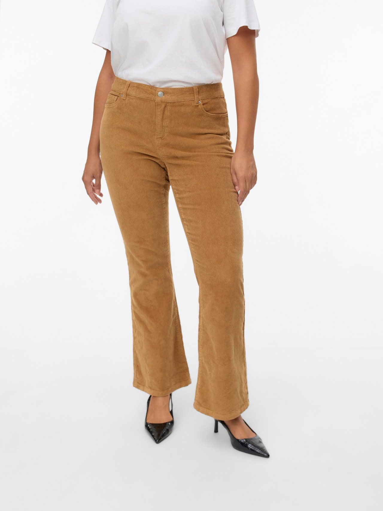 Vero Moda VMCSIRI Medelhög midja Byxor -Tobacco Brown - 10341706