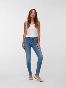 Vero Moda VMFLASH Srednje visoki Ozka in oprijeta oblačila Kavbojke -Medium Blue Denim - 10341823
