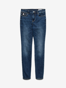 Vero Moda VMFLASH Middels høyt snitt Skinny Fit Jeans -Dark Blue Denim - 10341824