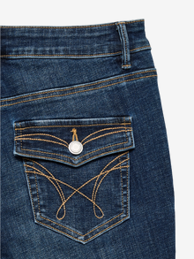 Vero Moda VMFLASH Middels høyt snitt Skinny Fit Jeans -Dark Blue Denim - 10341824