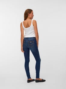 Vero Moda VMFLASH Middels høyt snitt Skinny Fit Jeans -Dark Blue Denim - 10341824