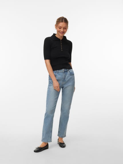 VERO MODA dames VMTANYA MR S Piping VI352 NOOS jeans, lichtblauw, M VERO MODA dames VMTANYA MR S Piping VI352 NOOS jeans, lichtblauw, M