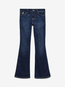 Vero Moda VMHELENA Låg midja Utsvängd passform Jeans -Dark Blue Denim - 10342470