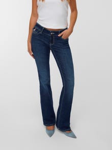 Vero Moda VMHELENA Låg midja Utsvängd passform Jeans -Dark Blue Denim - 10342470