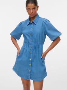 Vero Moda VMCASSIDY Kort kjole -Medium Blue Denim - 10342479