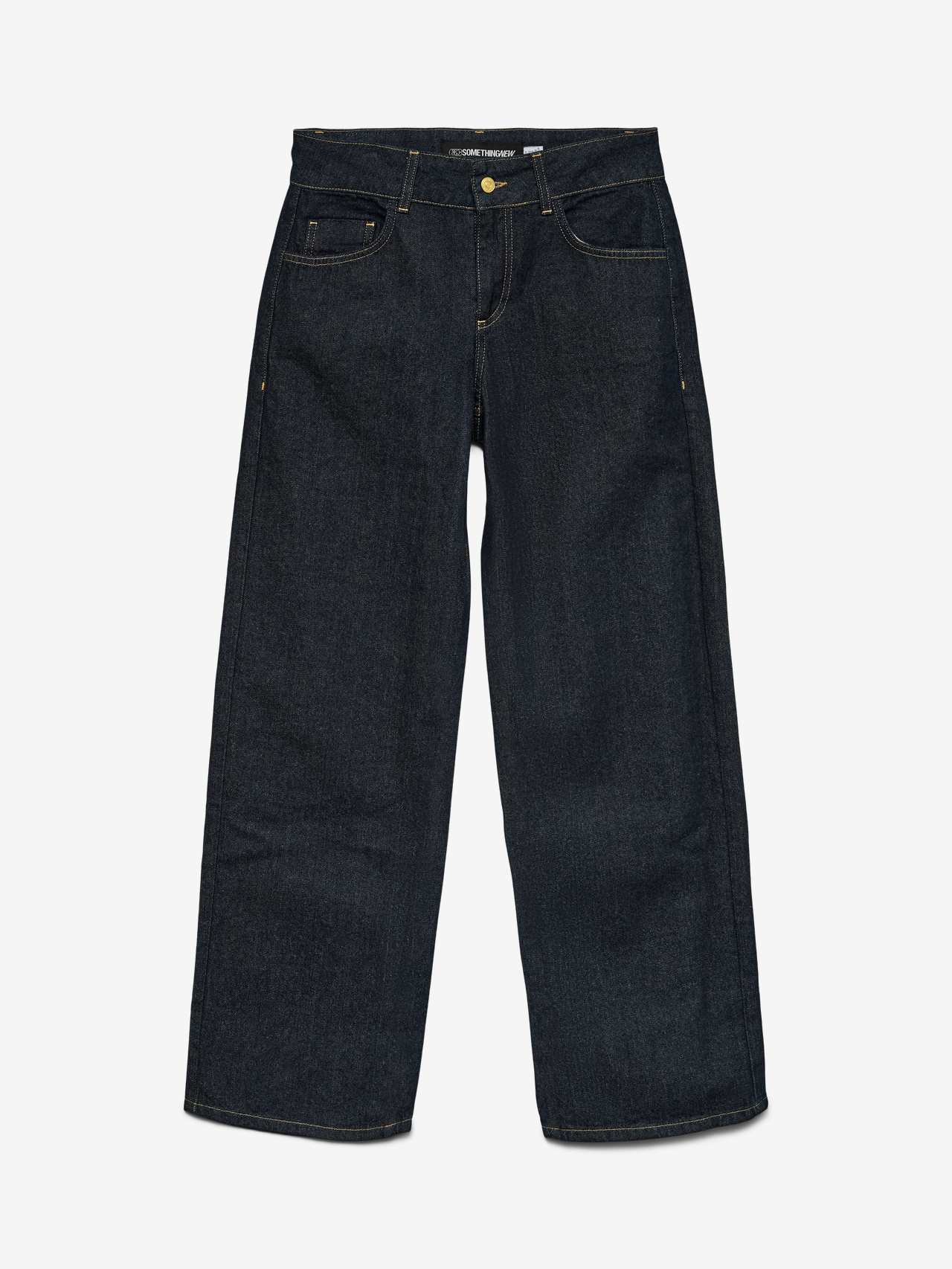 Vero Moda SNRANCY Stredné sedlo Široká nohavica štýl Džínsy -Dark Blue Denim - 10343086