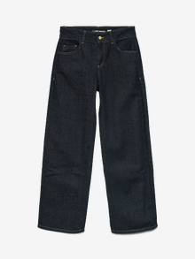 Vero Moda SNRANCY Stredné sedlo Široká nohavica štýl Džínsy -Dark Blue Denim - 10343086