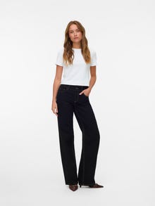 Vero Moda SNRANCY Vidutinio aukščio juosmuo Plačios klešnės Džinsai -Black Denim - 10343086