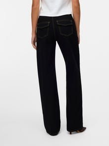 Vero Moda SNRANCY Vidutinio aukščio juosmuo Plačios klešnės Džinsai -Black Denim - 10343086