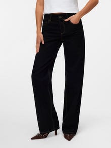 Vero Moda SNRANCY Vidutinio aukščio juosmuo Plačios klešnės Džinsai -Black Denim - 10343086