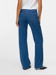 Vero Moda SNRANCY Vidutinio aukščio juosmuo Plačios klešnės Džinsai -Medium Blue Denim - 10343086