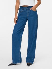 Vero Moda SNRANCY Vidutinio aukščio juosmuo Plačios klešnės Džinsai -Medium Blue Denim - 10343086