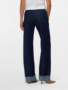 Vero Moda SNRANCY Vidutinio aukščio juosmuo Plačios klešnės Džinsai -Dark Blue Denim - 10343092