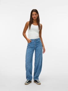 Vero Moda Kõrge vöökohaga lõige Teksad -Light Blue Denim - 10343093