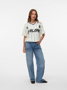 Vero Moda Avar lõige V-kaelus T-särk -Papyrus - 10344510