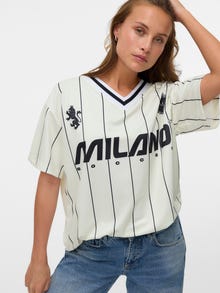 Vero Moda Avar lõige V-kaelus T-särk -Papyrus - 10344510