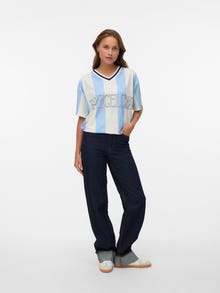 Vero Moda Avar lõige V-kaelus T-särk -Chambray Blue - 10344510