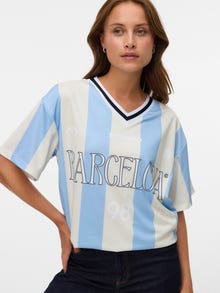 Vero Moda Avar lõige V-kaelus T-särk -Chambray Blue - 10344510