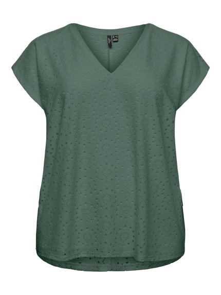 Vero Moda Curve v-neck t-shirt in white Vero Moda Curve v-neck t-shirt in white