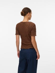 Vero Moda Avar lõige Ümmargune kaelus T-särk -Downtown Brown - 10344638