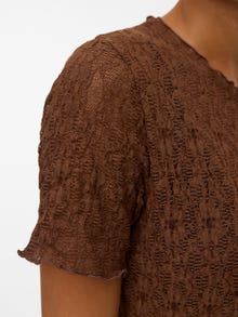 Vero Moda Avar lõige Ümmargune kaelus T-särk -Downtown Brown - 10344638
