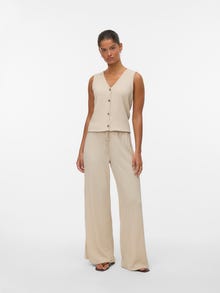 Vero Moda VMLINA Mid waist Broek -Silver Lining - 10344646