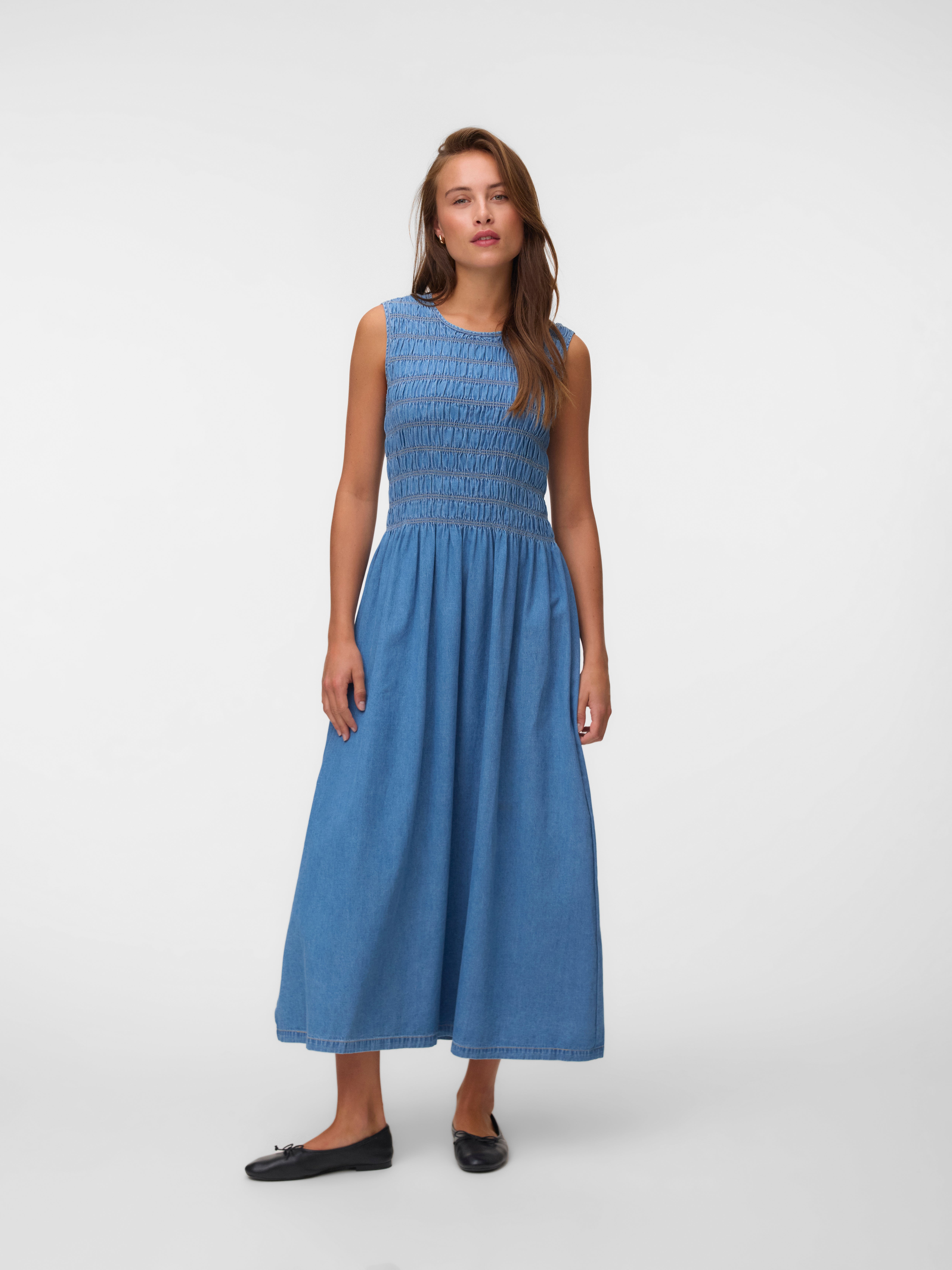 vero moda blue lace dress Vero Moda Dress 'VMMAYA' female blue plain colored size XS