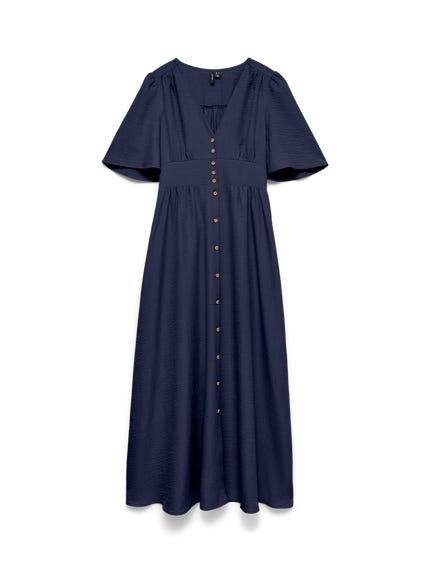 vero moda navy blue dress Women " "Vero Moda" navy blue sleeveless dress with ties infront. Size Small. Pr