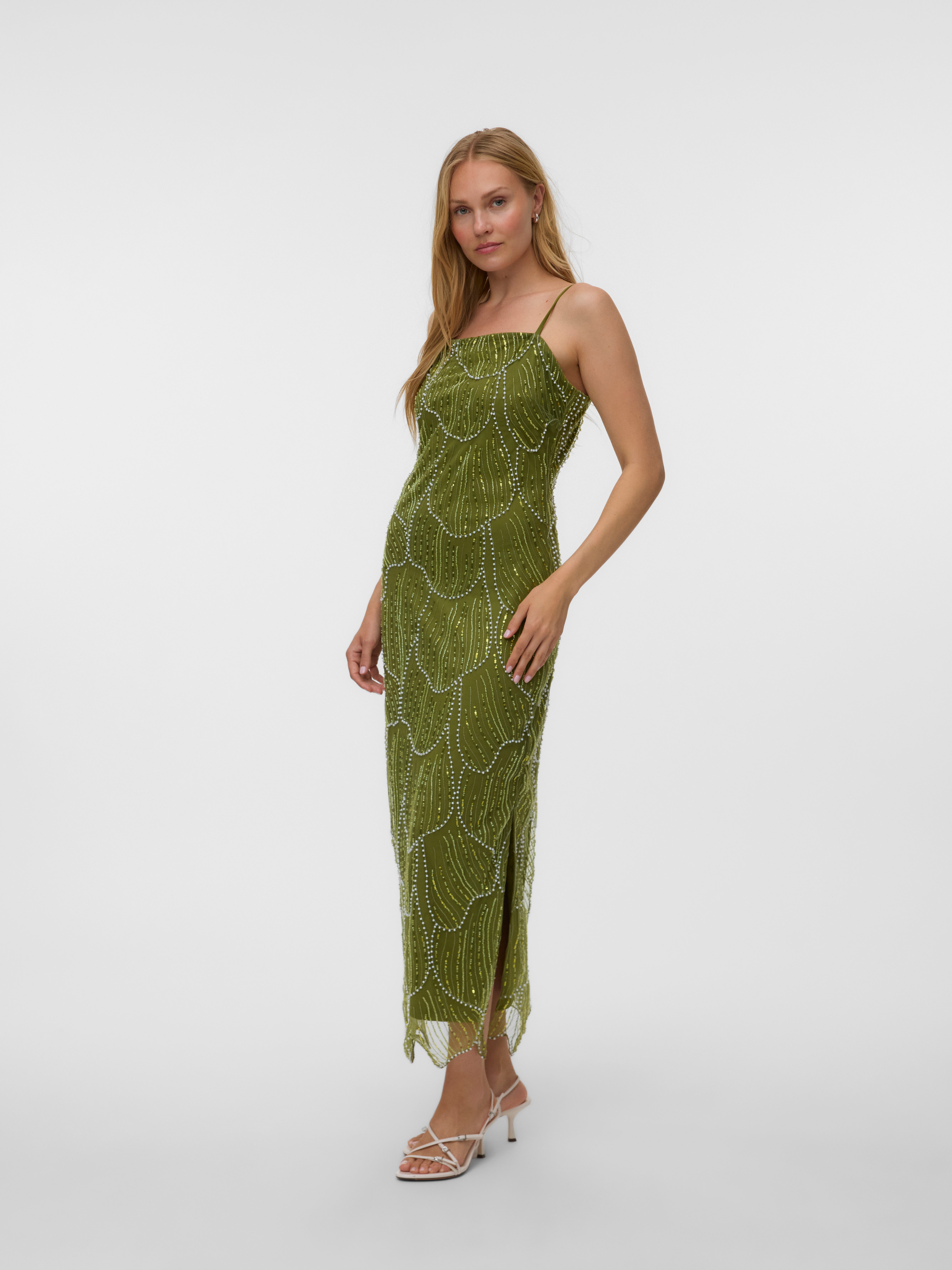 vero moda green sequin dress Buy VERO MODA Green Shimmer Fit & Flare Dress Online