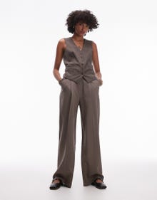 Topshop TOPSHOP Skräddarsydd väst -Brown - 136475310