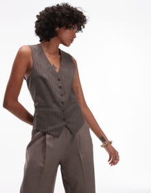 Topshop TOPSHOP Skräddarsydd väst -Brown - 136475310