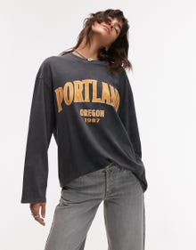 Topshop TOPSHOP T-shirt -Grey - 139104582