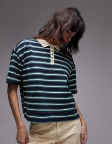 Topshop TOPSHOP Polo t-shirt -Navy - 139105404