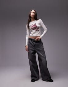 Topshop TOPSHOP T-shirt -Cream - 139250473