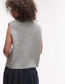 Topshop Topshop knitted crew pocket waistcoat -Grey - 140133875